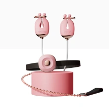 Zaciski No.2 Vibrating Nipple Clamps And Choker Set Pink Qingnan | 100% ORYGINAŁ| DYSKRETNA PRZESYŁKA